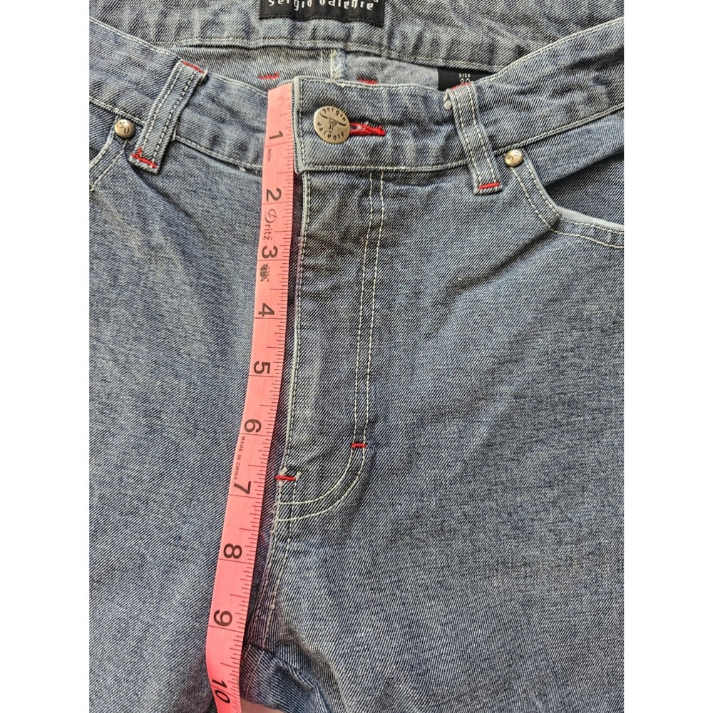 Vintage Sergio Valente Jeans 30 Straight Leg Bull Embroidered Y2K Western Denim - Picture 6 of 7